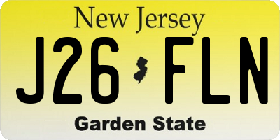 NJ license plate J26FLN
