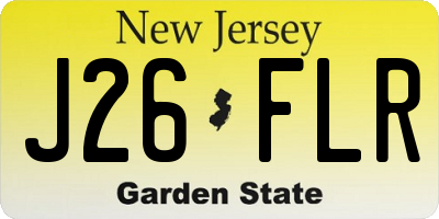 NJ license plate J26FLR