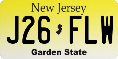 NJ license plate J26FLW