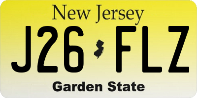 NJ license plate J26FLZ