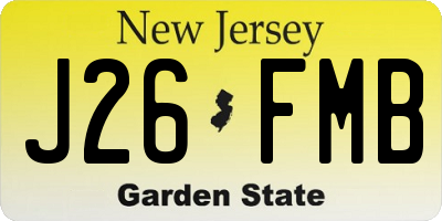 NJ license plate J26FMB
