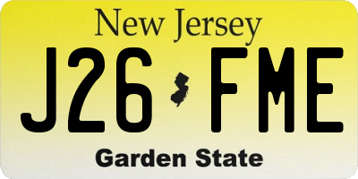 NJ license plate J26FME