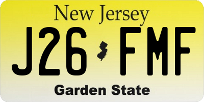 NJ license plate J26FMF