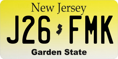 NJ license plate J26FMK
