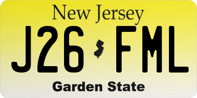 NJ license plate J26FML