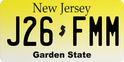NJ license plate J26FMM