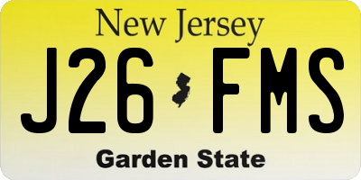 NJ license plate J26FMS