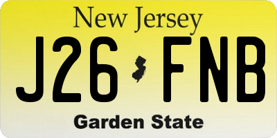 NJ license plate J26FNB