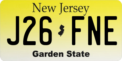 NJ license plate J26FNE
