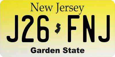NJ license plate J26FNJ