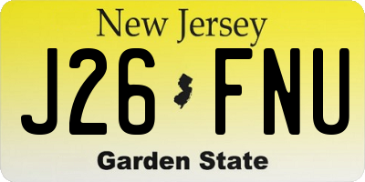 NJ license plate J26FNU