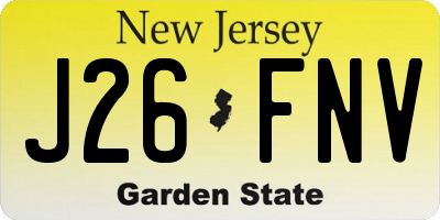 NJ license plate J26FNV