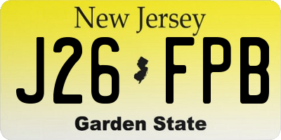 NJ license plate J26FPB