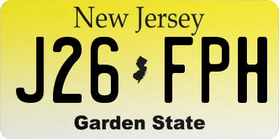 NJ license plate J26FPH