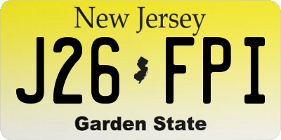 NJ license plate J26FPI