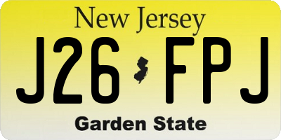 NJ license plate J26FPJ