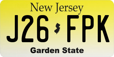 NJ license plate J26FPK