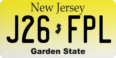 NJ license plate J26FPL