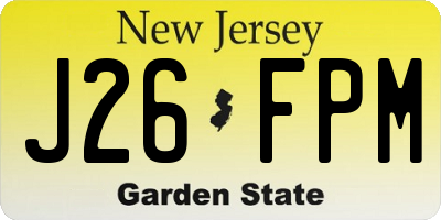 NJ license plate J26FPM