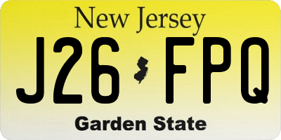 NJ license plate J26FPQ