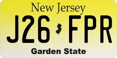 NJ license plate J26FPR