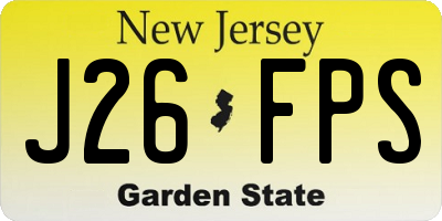 NJ license plate J26FPS