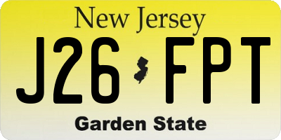 NJ license plate J26FPT