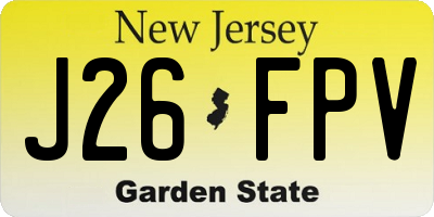 NJ license plate J26FPV