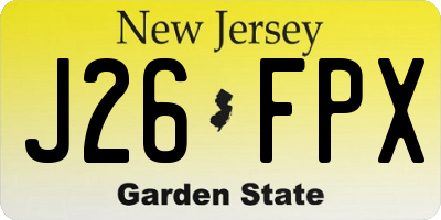 NJ license plate J26FPX