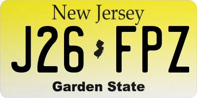 NJ license plate J26FPZ