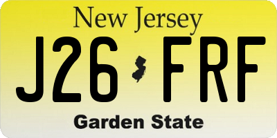 NJ license plate J26FRF