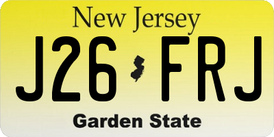NJ license plate J26FRJ