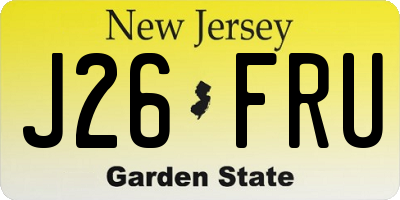 NJ license plate J26FRU