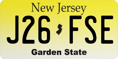 NJ license plate J26FSE