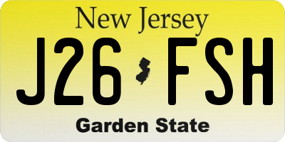 NJ license plate J26FSH
