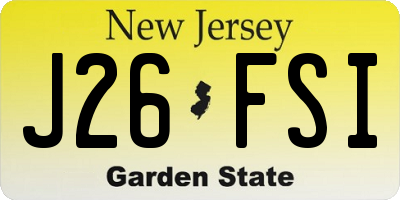 NJ license plate J26FSI