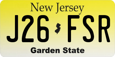 NJ license plate J26FSR