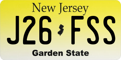 NJ license plate J26FSS