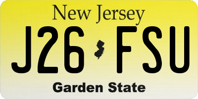 NJ license plate J26FSU