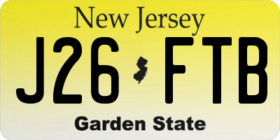 NJ license plate J26FTB