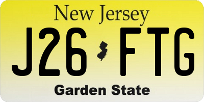 NJ license plate J26FTG