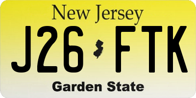 NJ license plate J26FTK