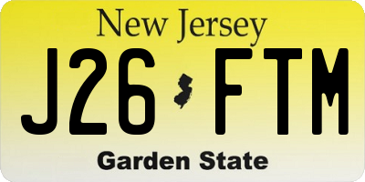 NJ license plate J26FTM