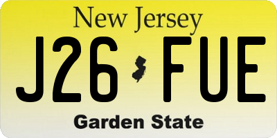 NJ license plate J26FUE