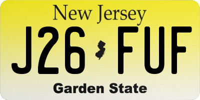 NJ license plate J26FUF