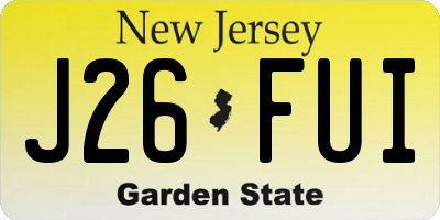 NJ license plate J26FUI