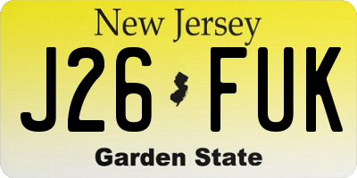 NJ license plate J26FUK