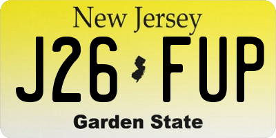 NJ license plate J26FUP