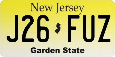 NJ license plate J26FUZ