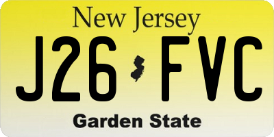 NJ license plate J26FVC